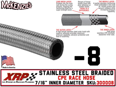 -8 Stainless Steel Braided CPE Race Hose | .438