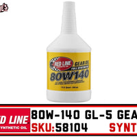 Redline 58104 | 80w-140 GL-5 Gear Oil | Synthetic Quart