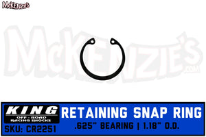 King Shock Bearing Retaining Snap Ring | .625" Bearing x 1.18" O.D. | King CR2251