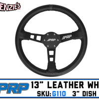 PRP G110 | 13" Leather x 3" Dish 6-Bolt | Steering Wheel