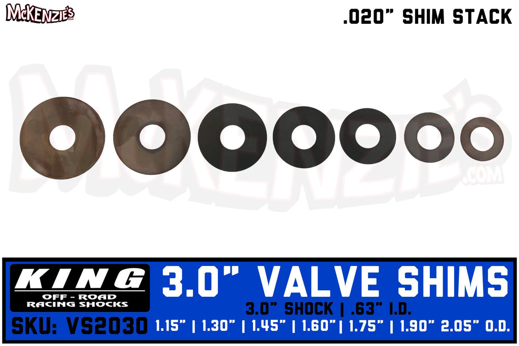 King Shock Valve Shim Kit | 3.0" x .020" Shock Valve Stack | King VS2030