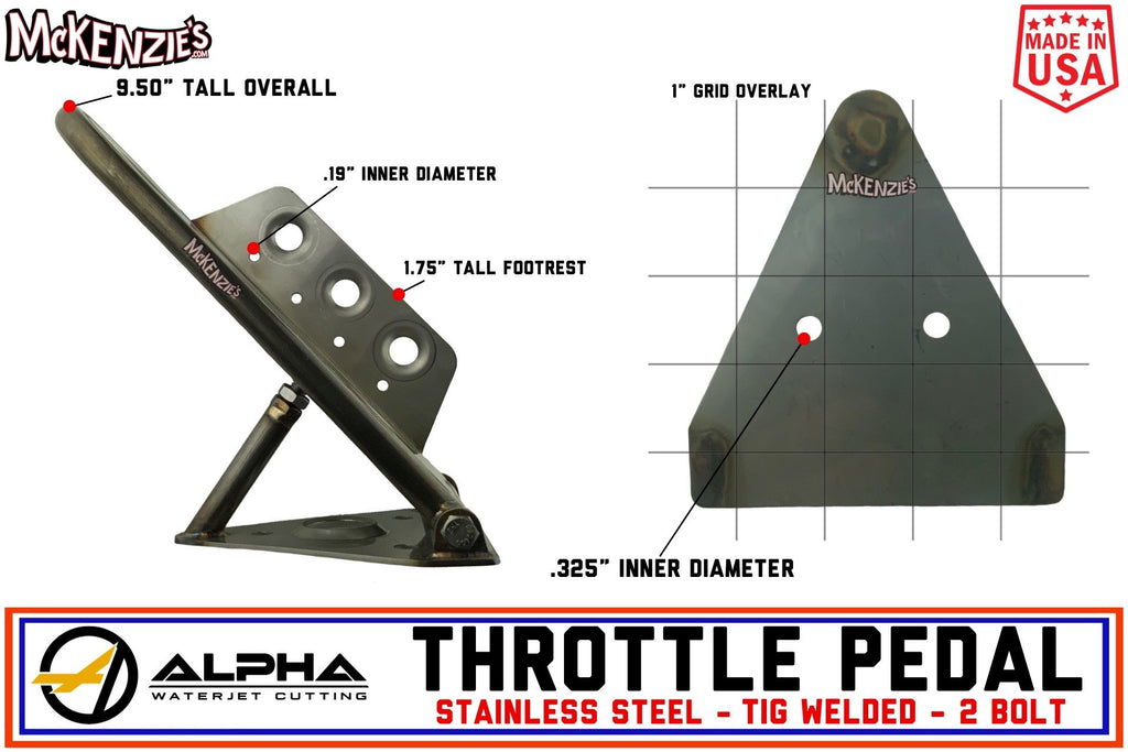 Alpha SS Throttle Pedal | USA Made | Tig Welded | McKenzie's