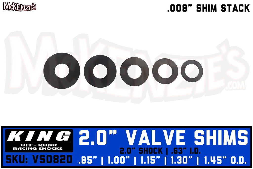 King Shock Valve Shim Kit | 2.0" x .008" Shock Valve Stack | King VS0820