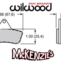 Wilwood 4108 Series Brake Pads - 2.66" Width x .30" Thick