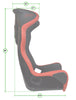 PRP Alpha HC Composite Seat Dimensions