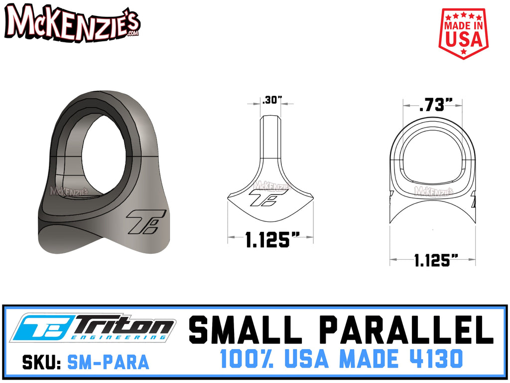 Small Parallel Weld On Eyelets | .73" ID x 1.50" Radius | USA-4130 | Triton Engineering