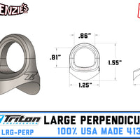 Large Perpendicular Weld On Eyelets | .86" ID x 1.50" Radius | USA-4130 | Triton Engineering