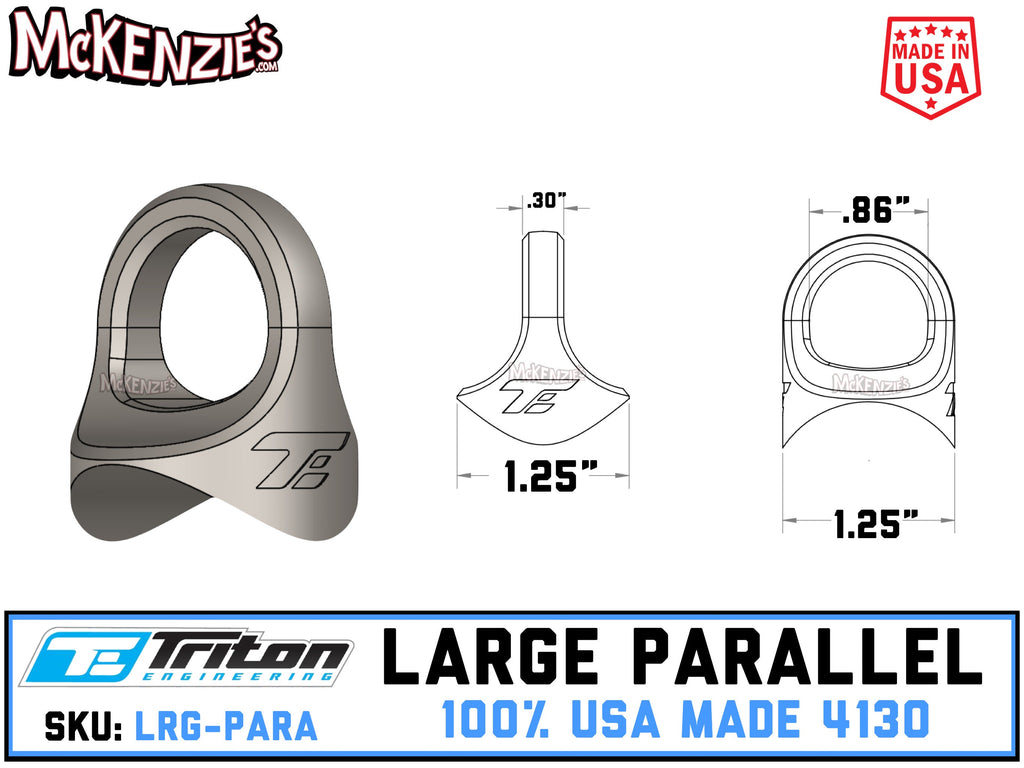 Large Parallel Weld On Eyelets | .86" ID x 1.50" Radius | USA-4130 | Triton Engineering