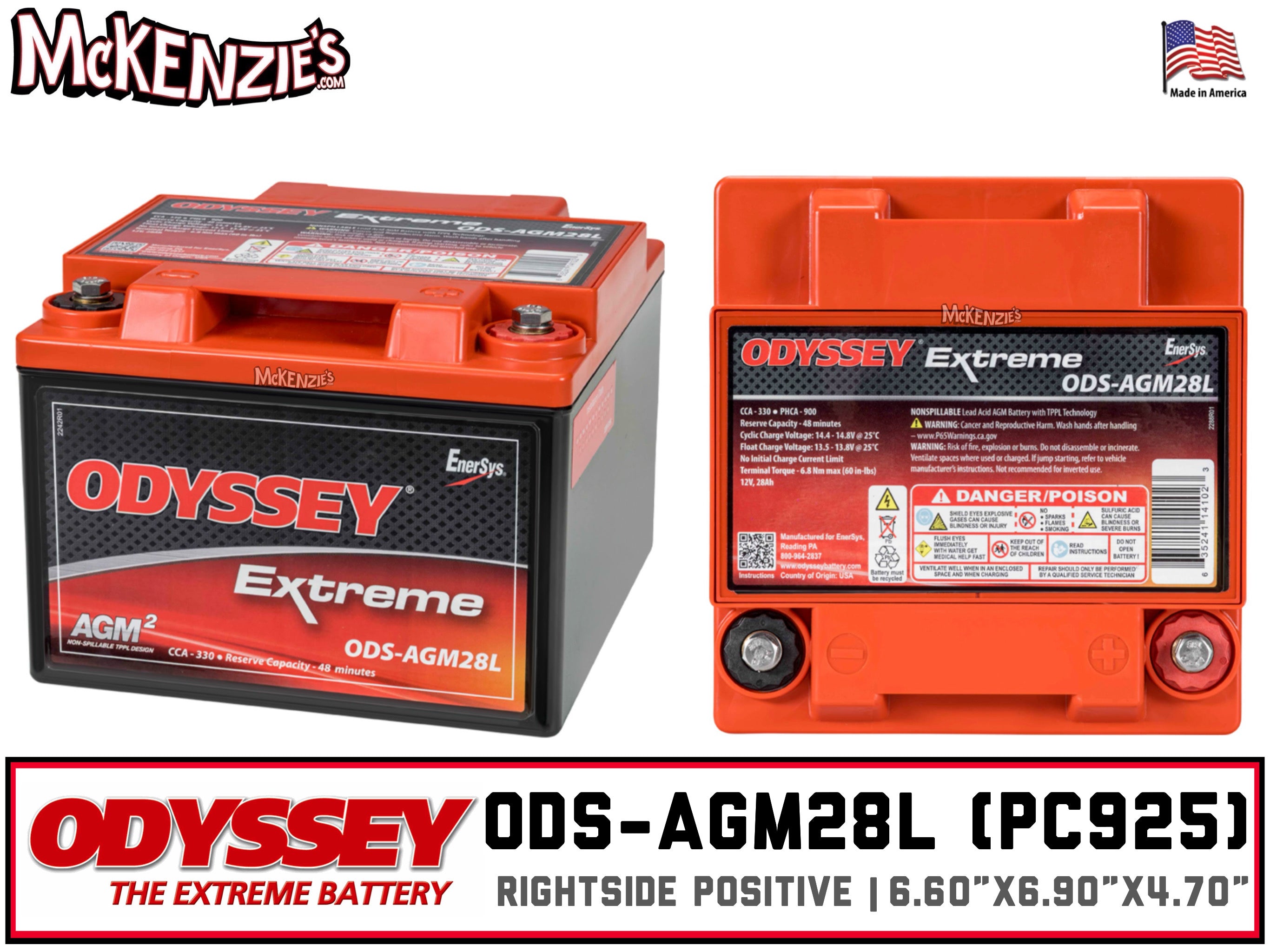 Odyssey ODS-AGM28L Battery | PC925| McKenzie's