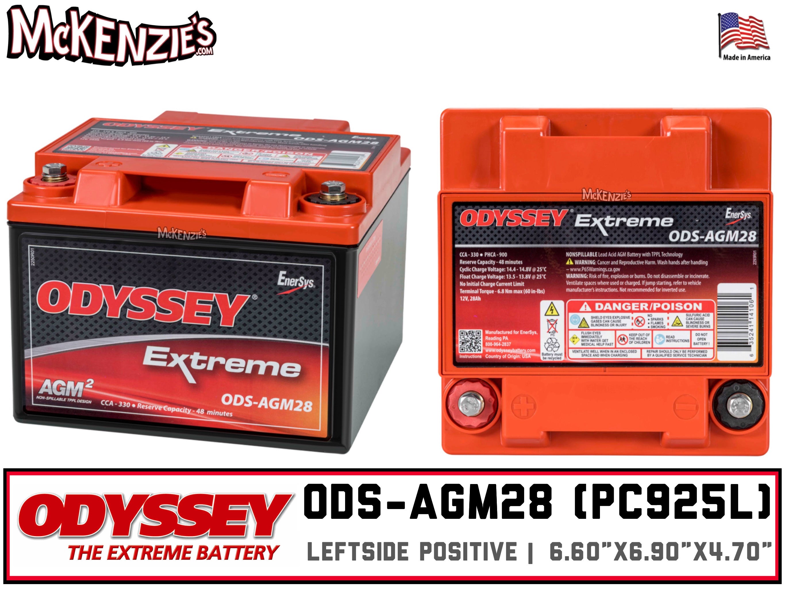 Odyssey ODS-AGM28 Battery | PC925L| McKenzie's
