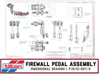 TILTON 72-807-S FIREWALL PEDAL ASSEMBLY DIMENSIONAL DRAWING
