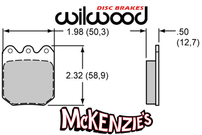 Wilwood 6812 Series Brake Pads - 1.98