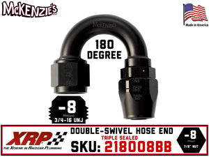 -8AN 180˚ Triple Sealed Hose End | Double-Swivel | XRP 218008BB