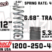 Eibach 1200.250.0400S | 12.00" Long x 2.50" ID x 400lb Shock Coil