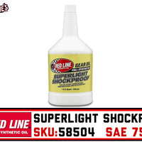 Redline 58504 | Superlight Shockproof Gear Oil | 75W-90 Synthetic Quart