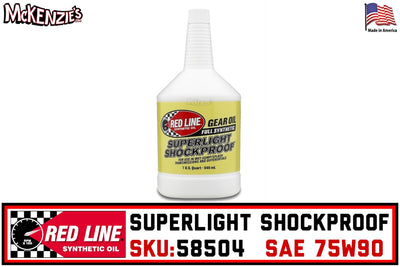 Redline 58504 | Superlight Shockproof Gear Oil | 75W-90 Synthetic Quart