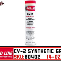 Redline 80402 | CV-2 Synthetic CV Grease | 14oz tube