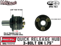 Sweet Steering Wheel Quick Release | 3-Bolt on 1.75" | 801-70004B