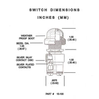 Sealed Momentary Push Button Switch - Off-On - Black/Red