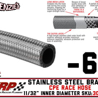 -6 Stainless Steel Braided CPE Race Hose | .344" ID - .547" OD | XRP 300006