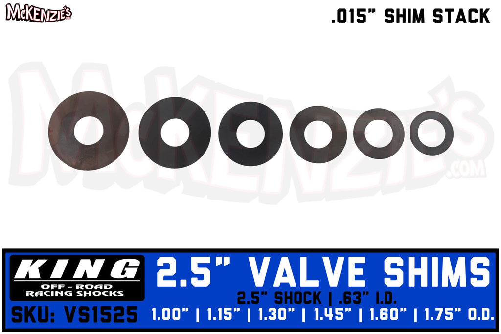 King Shock Valve Shim Kit | 2.5" x .015" Shock Valve Stack | King VS1525
