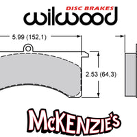 Wilwood 7520 Series Brake Pads - 5.99" Width x .80" Thick