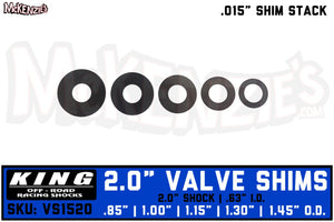 King Shock Valve Shim Kit | 2.0" x .015" Shock Valve Stack | King VS1520