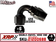 -6AN 120˚ Triple Sealed Hose End | Double-Swivel | XRP 212006BB