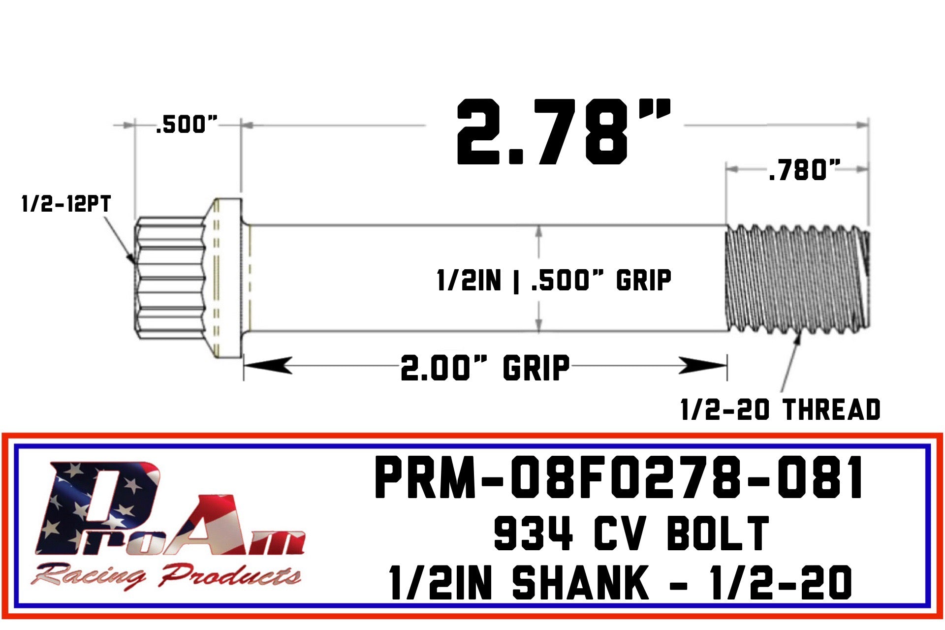 ポル様 ProAm Racing 934 CV Bolts| McKenzie's