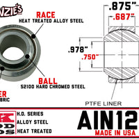 FK Bearing AIN12T Spherical Bearing