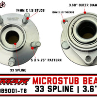 Jamar Micro Stub Bearing | 33 Spline | 3.60" OD | Jamar JDB9001-TB