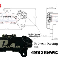 ProAm 4-Piston Caliper 4993RNWEX-150