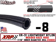 -8 XR-31 Lightweight Nylon Braided Race Hose | .438" ID - .641" OD | XRP 310800