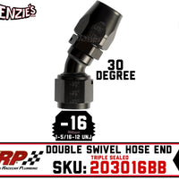 -16AN 30˚ Triple Sealed Hose End | Double-Swivel | XRP 203016BB