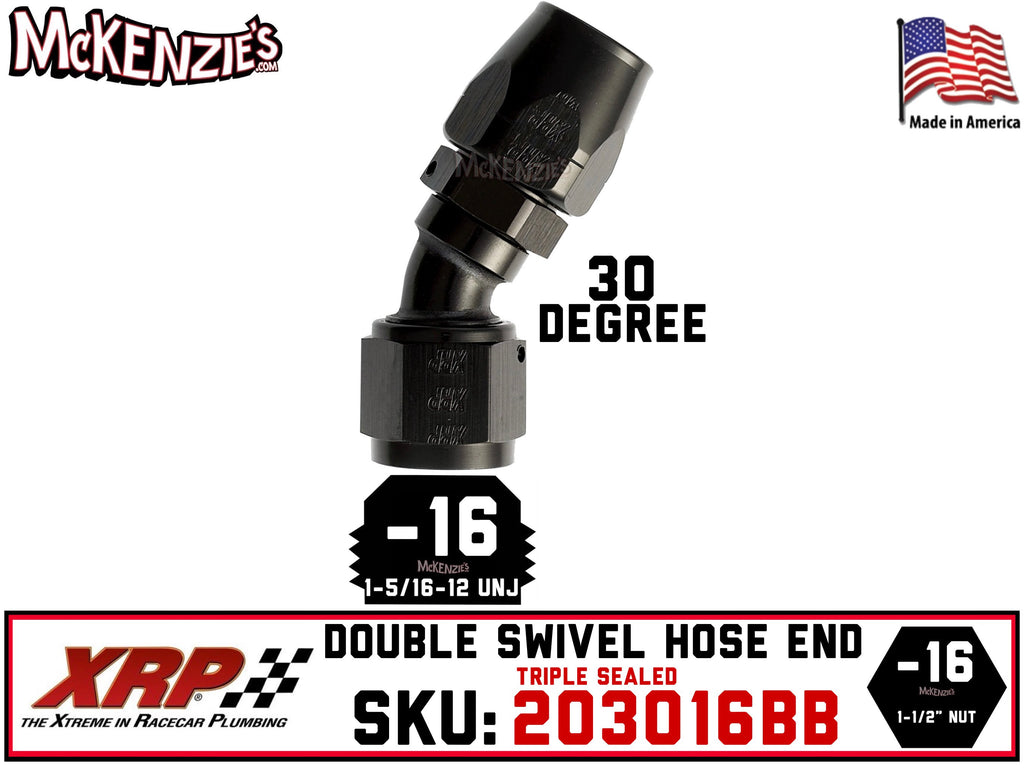 -16AN 30˚ Triple Sealed Hose End | Double-Swivel | XRP 203016BB