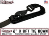 2" x 8ft Tie Down with Axle Strap | Twisted Hook | USA MADE | 27001-USA