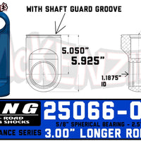 King 25066-004 | 2.5" Shock Rod End w/Shaft Guard Groove