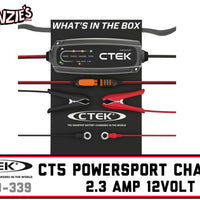 CTEK 40-339 | CT5 Powersport Battery Charger | 2.3 AMP - 12 Volt
