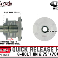 Sweet Steering Wheel Quick Release | 6-Bolt on 2.75"/70mm | 801-70055B