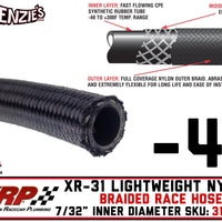 -4 XR-31 Lightweight Nylon Braided Race Hose | .22" ID - .44" OD | XRP 310400