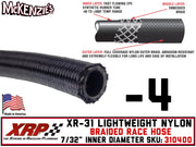 -4 XR-31 Lightweight Nylon Braided Race Hose | .22" ID - .44" OD | XRP 310400