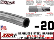 -20 Stainless Steel Braided CPE Race Hose | 1.125" ID - 1.437" OD | XRP 300020