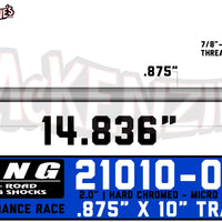 King Shocks 21010-030 | 2.0 x 10" Travel Shaft