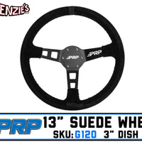 PRP G120 | 13" Suede x 3" Dish 6-Bolt | Steering Wheel