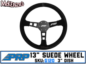 PRP G120 | 13" Suede x 3" Dish 6-Bolt | Steering Wheel