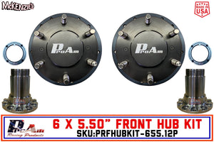 ProAm 6 on 5.50" Front Prerunner Truck Hubs | 12-Bolt PRM Snouts | IronMan Series