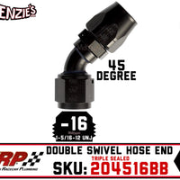 -16AN 45˚ Triple Sealed Hose End | Non-Swivel | XRP 204516BB