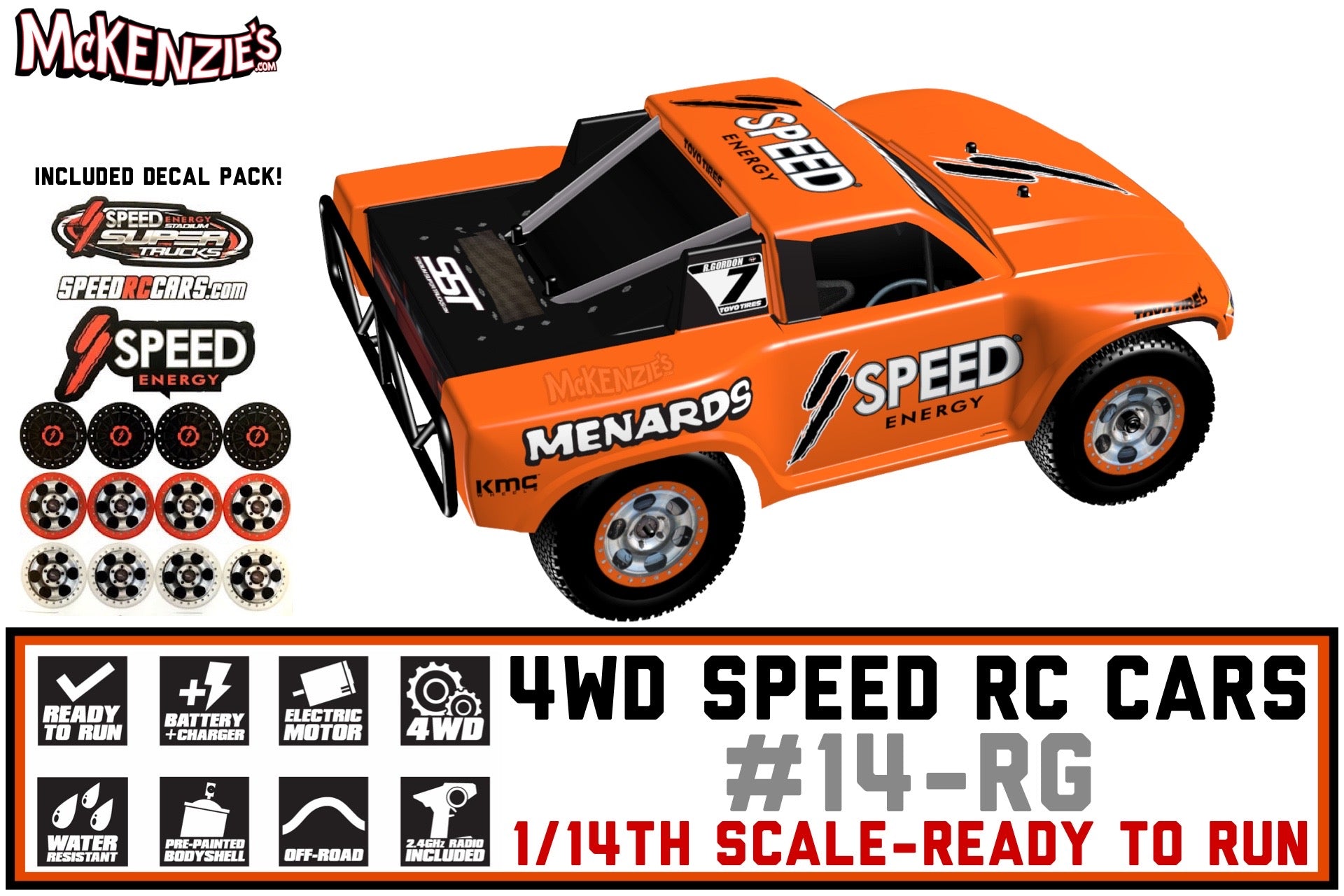 Speed RC Cars Robby Gordon 1/14th Scale 4WD| McKenzie's