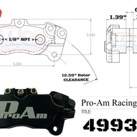 ProAm 4-Piston Caliper 4993RN