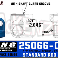 King 25066-001 | 2.5" Shock Rod End w/Shaft Guard Groove